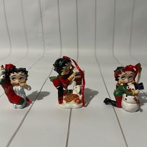 Set of 3 Betty Boop Christmas Ornaments